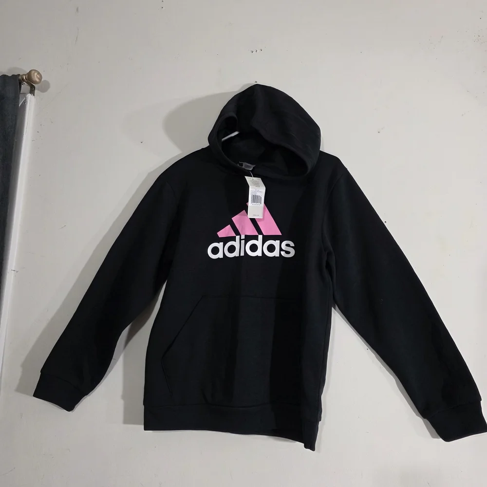 Adidas Black Hoodie with Pink Logo - Picture 2 of 8